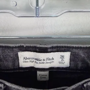 Abercrombie‎ & Fitch Ultra High Rise Ankle Straight Jeans Curve Love Black 26 R thumbnail 4