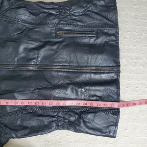 Andrew Michael Vintage Women's Black 100% Leather Jacket Quilted‎ Pattern Size L thumbnail 6