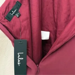 Lulus NEW Sweetest Entrance Dark Magenta Ruffled Tie-Back Maxi Dress Bridesmaid Chic thumbnail 12