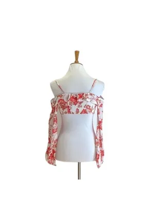Ale by Alessandra Roshina Crop Top Red Size XS Revolve Floral Boho Festival Cute thumbnail 13