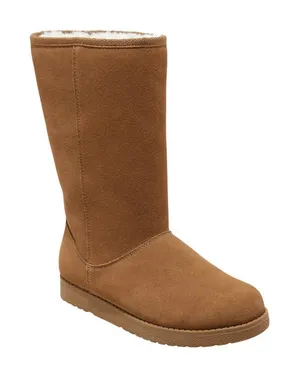 NWT Universal Thread Sarah Suede Shearling Winter Boots 91467407 Tan Brown 6M thumbnail 1