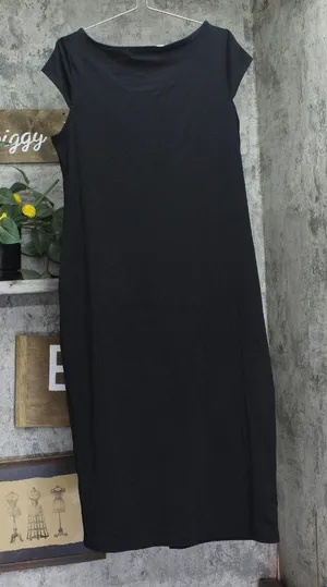 Wild Fable Womens Stretch Tie Back Cap Sleeve Maxi Dress Black 2XL thumbnail 1