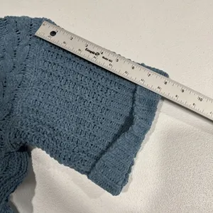 UMGEE Soft Knit Open Front Cardigan Women's S/M Oversized Blue Half Sleeve thumbnail 8