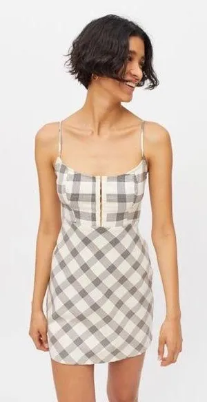 Urban Outfitters Brown Keya Gingham Dress thumbnail 1