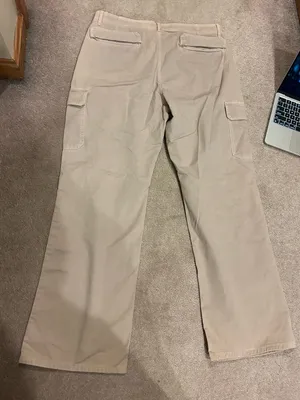 ZARA Tan High-Rise Utility Pants thumbnail 3