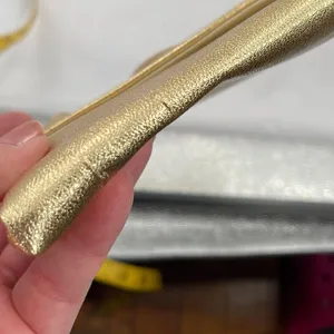 Shimmering Vintage faux leather gold clutch. thumbnail 12