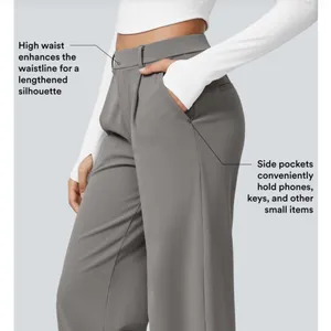 Halara Flex™ DayStretch High Waisted Pocket Straight Leg Work Pants Gray Medium thumbnail 5