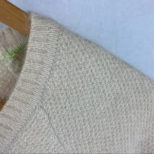 Sam Edelman Tan Angora Blend Soft Cropped 3/4 Sleeve Sweater M thumbnail 4