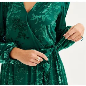 Draper James RSVP NWT velvet burnout faux wrap dress size small thumbnail 9
