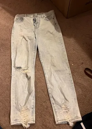 7‎ for all mankind high waist Josephina distressed jeans 27 thumbnail 1