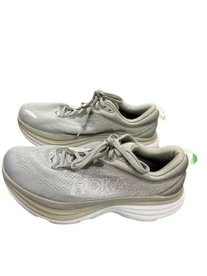 Hoka Bondi 8 wms gray green casual athletic running sneakers sz 9B SKU 10-209 thumbnail 4