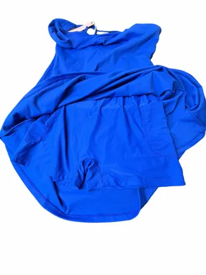 QINSEN Sapphire Blue Athletic Tennis Dress Built-In Shorts Pockets Size M NWT thumbnail 7