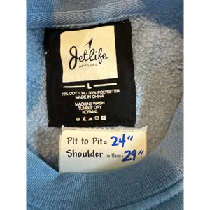 Jet Life Apparel Womens Blue Embroidered Crewneck Sweatshirt Large thumbnail 3