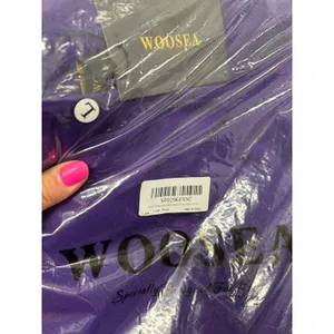 WOOSEA Womens Purple Ruffle Split Bodycon Mermaid Evening Cocktail Dress Size L thumbnail 6