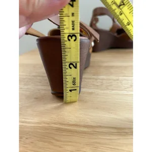 Fabio maggenti brown heel wedge leather flower accent Sz 7 boho floral See De thumbnail 14