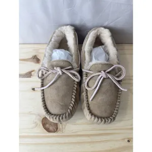 UGG Australia Women's Brown Suede Sheepskin Lined Moccasin Slippers Size 5 thumbnail 5
