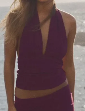Zara‎ halter ruched top thumbnail 1