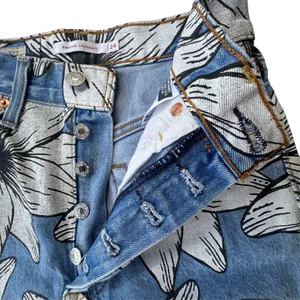 Levis x Farm Rio Ribcage Straight Jeans Womens 24 Blue Tropical Ankle High Rise thumbnail 9