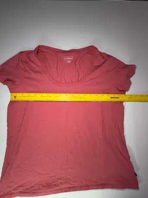 L.L. Bean Women's Coral/red Scoop Neck Short Sleeve Tee thumbnail 3