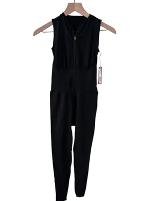 NWT SKIMS CONTOUR NYLON ZIP FRONT CATSUIT ONYX S/M ( Sold Out) thumbnail 5