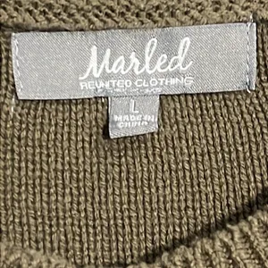 Marled Women's Striped Brown and Ivory Knit Sweater Size Large. thumbnail 5