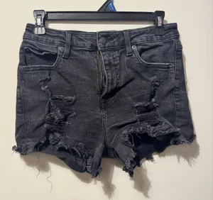 Black Aeropostale Jean Shorts Ripped thumbnail 1