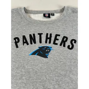 NFL Team Apparel Sweatshirt Size XL Womens Gray Black Panthers Logo High Low Hem thumbnail 2
