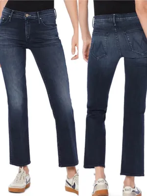 Mother Denim The Outsider Crop Flare Jeans: Two Strangers Ride On The Subway thumbnail 2