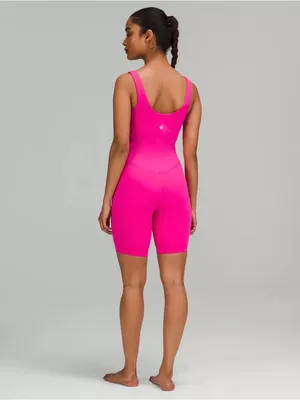 lululemon Align Bodysuit Romper 8" in Pink‎ Flare Size 2 thumbnail 2