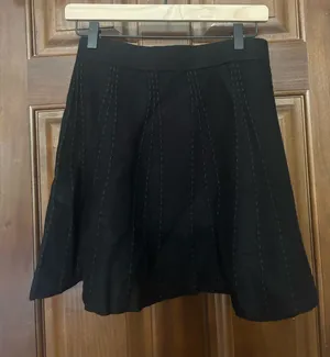Black Knit Skater Skirt thumbnail 1