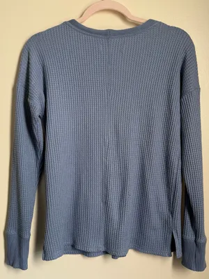 Abercrombie & Fitch Light Blue Waffle Knit Cardigan Size Small thumbnail 2