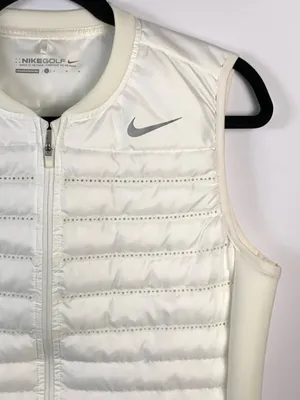 Nike AeroLoft Womens Golf Vest Large White Quilted Full Zip Lightweight thumbnail 7