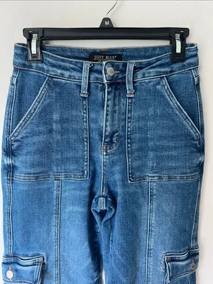 Judy Blue High Rise Women’s Utility Cargo Jeans, size 3/26 ^ thumbnail 4