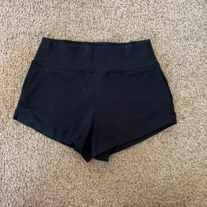Black high-waisted athletic shorts, girls large but fit like adult xs #activewear #workout thumbnail 2
