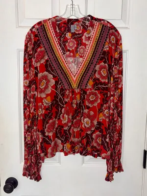 Blank London Anthropologie Stephanie Long Sleeve V-Neck Top thumbnail 2