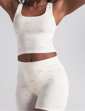 Skims boxer set white with bows thumbnail 1