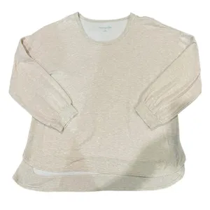 Soft Surroundings‎ Pullover Sweatshirt Womens XL Beige Heather Rib Trim thumbnail 2