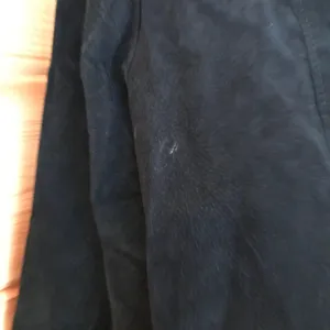 BLACK SEUDE LEATHER BUTTON UP BLAZER STYLE JACKET Size L thumbnail 7