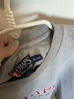Vintage Y2K Ralph Lauren Chaps Heather Gray Logo Crewneck Sweatshirt XL thumbnail 3