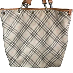 Burberry Blue Label Check Leather Trim Bucket Tote thumbnail 4