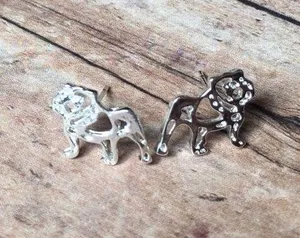 NEW Silver Bully Bulldog Stud Earrings UGA University Of Georgia Samford thumbnail 2