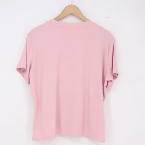 Klassy Network T-Shirt Women L Crew Neck Pink Side Slit Athleisure Excellent thumbnail 3