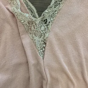 American Eagle soft and sexy ribbed pink lace cami | size s/m thumbnail 2