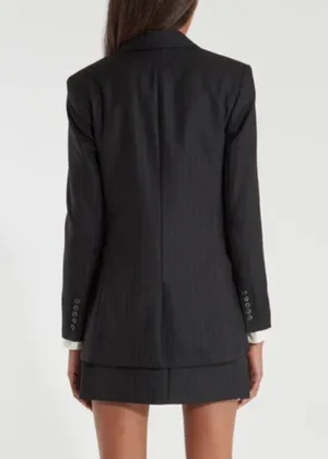 Billie The Label Diana Pin Stripe Blazer Black S thumbnail 7