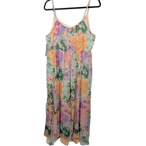 NWT Lane Bryant Patchwork‎ Floral Sleeveless V-Neck Tiered Maxi Dress 16 thumbnail 6