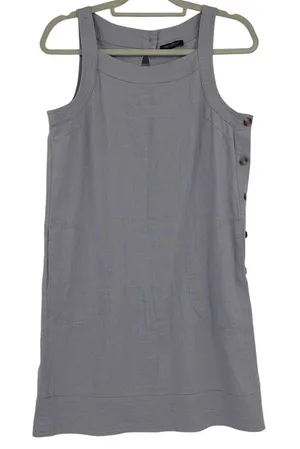For Cynthia Linen Blend Shift Dress Sz S Lagenlook Minimal Scandi Neutral Artsy thumbnail 1