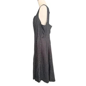 Torrid Black White Polka Dot Sweetheart Cutout Back Fit Flare Midi Dress Size 18 thumbnail 6