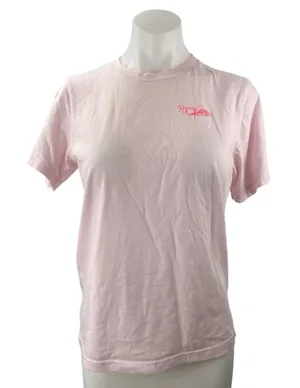 Women's Pink Crewneck Short Sleeve Graphgic Print Casual Tee T-shirt Top Size S thumbnail 1