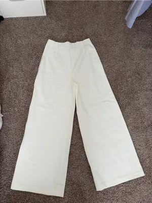French Connection Cream Wide-Leg Women's Pants thumbnail 4