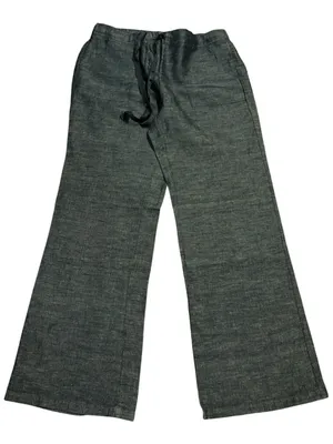 New York & Co. Linen Cotton Wide-Leg Drawstring Pants thumbnail 1